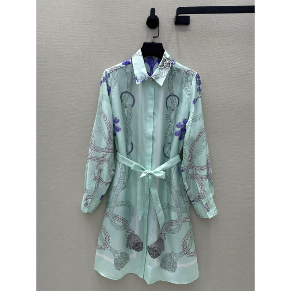 셔츠 칼라 실크 원피스