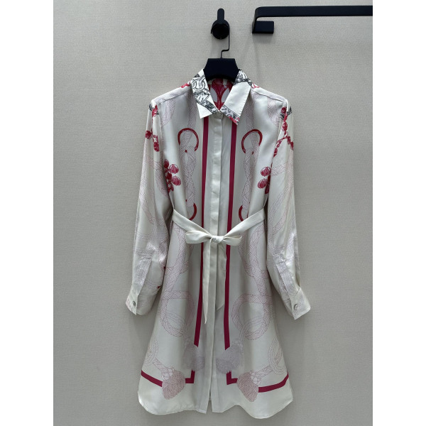 셔츠 칼라 실크 원피스