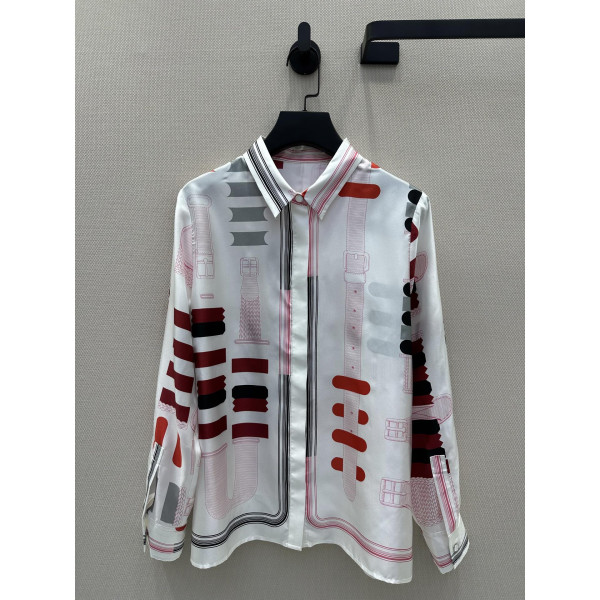 인화 진사 실크 셔츠