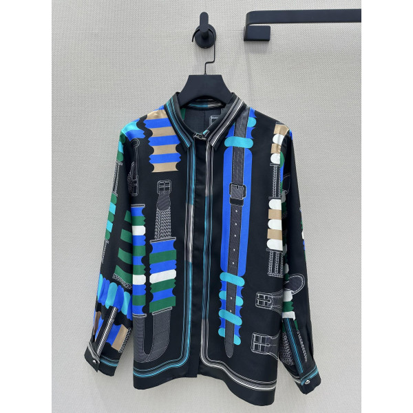 인화 진사 실크 셔츠