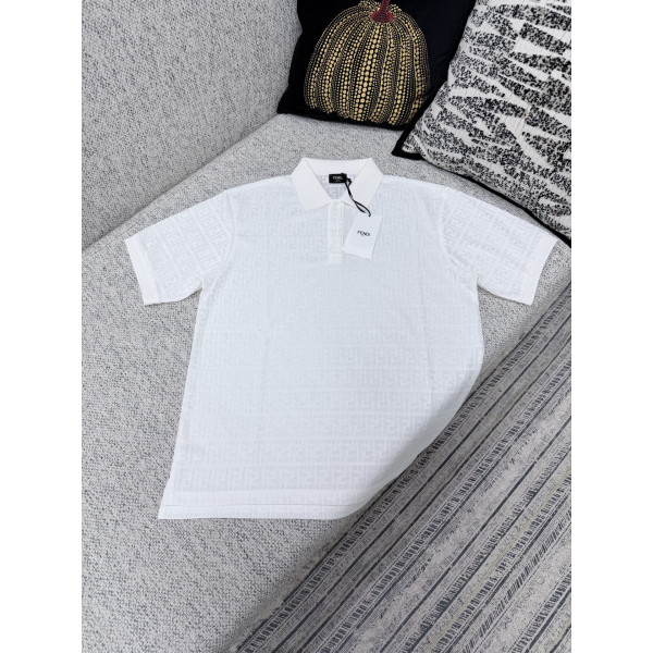 풀프린트 단추 사각 칼라 폴로 셔츠 반팔