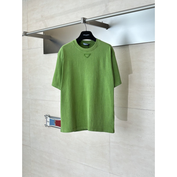 삼각 로고 숏 슬리브 티셔츠