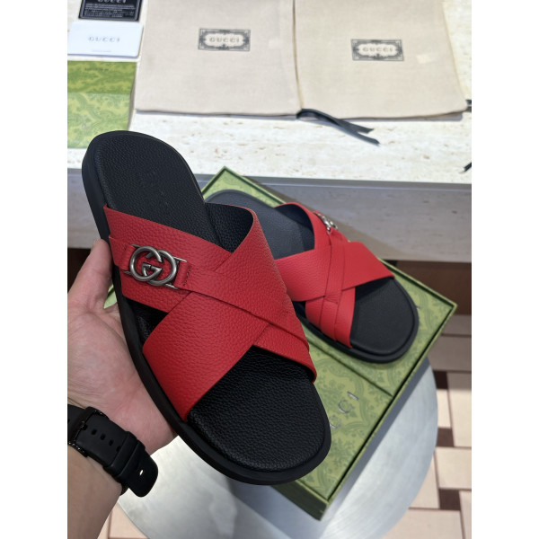 교차 샌들 인터락 더블 컬러 솔 더블 G