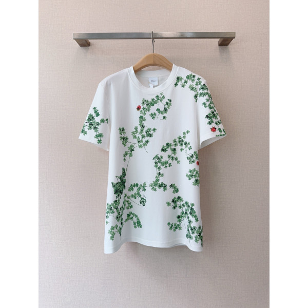 클로버 인쇄 반팔 티셔츠