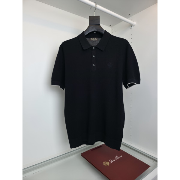 클래식 로고 자수 플립 칼라 반팔 폴로 셔츠