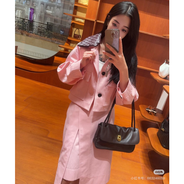 보테가베네타 핑크 코튼 트윌 셋업