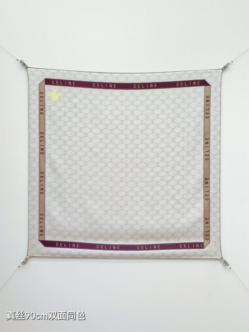 양면 사선 진실크 스카프