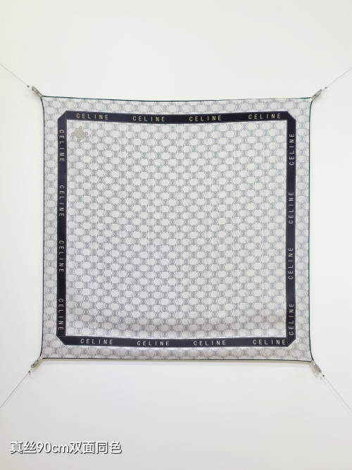 양면 사선 진실크 스카프