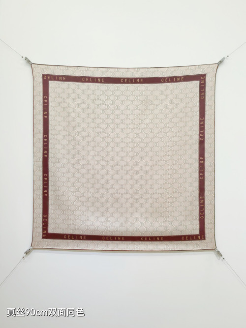 양면 사선 진실크 스카프