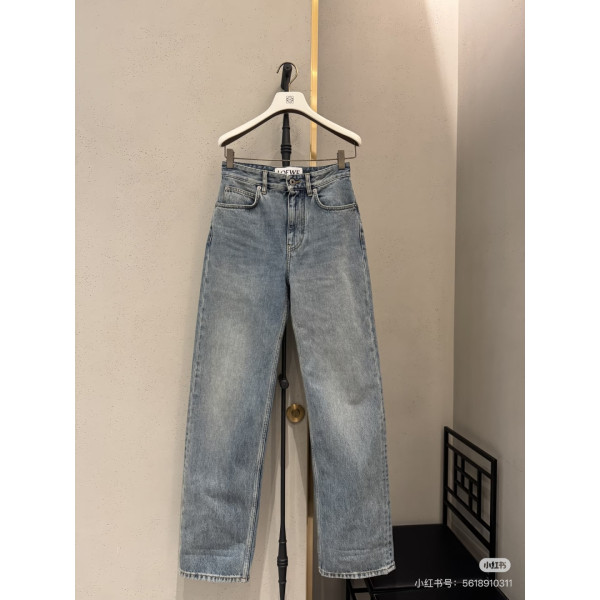 로고 포켓 자수 스트레이트 데님 팬츠