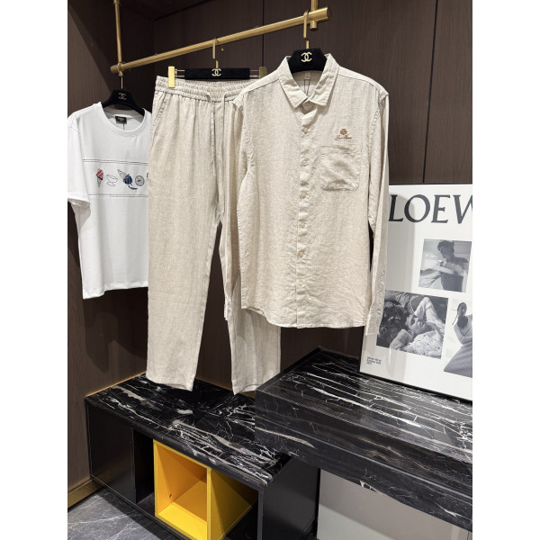 남성 캐주얼 린넨 카라 셋업