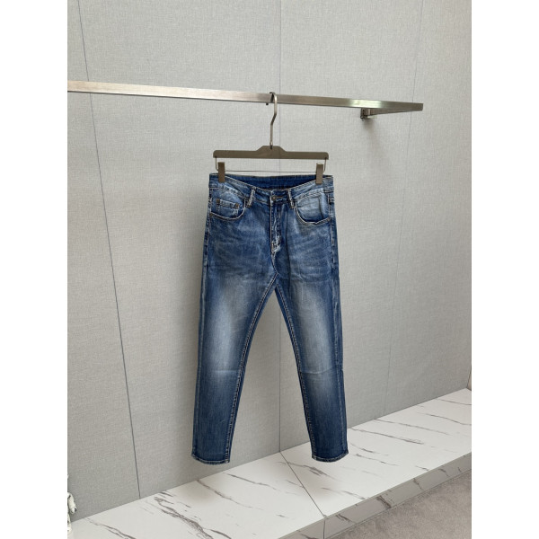 로고 프린트 워싱 데님 팬츠