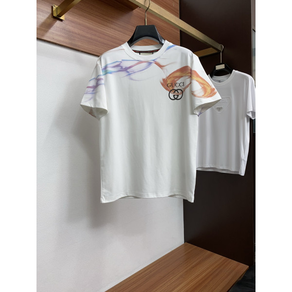 실켓 코튼 크루넥 반팔 티셔츠