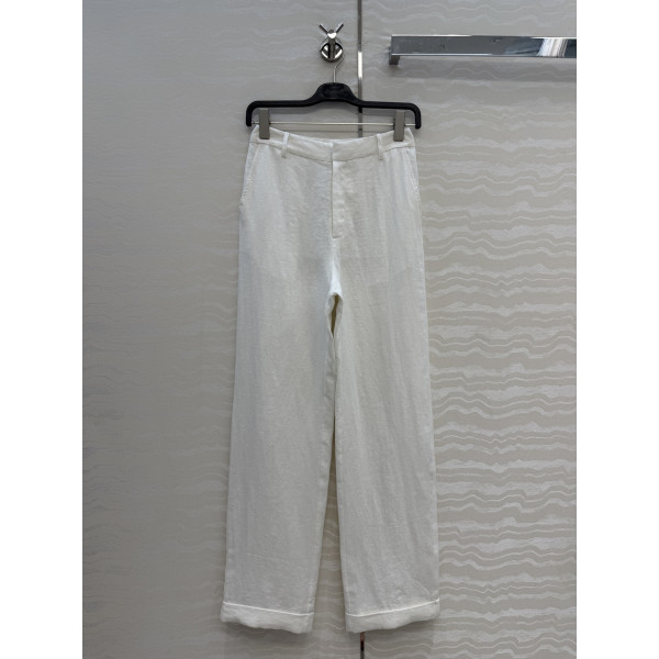 샌드워싱 100% 린넨 스트레이트 팬츠