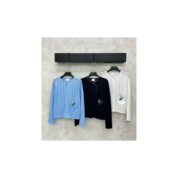 은방울꽃 자수 가디건