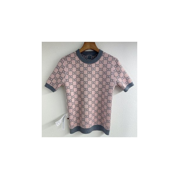 양면 라운드넥 니트 반팔