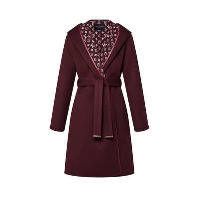 시그니처 롱 후디드 랩 코트