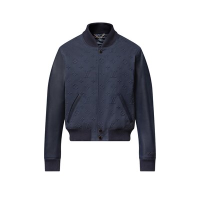 엠보스드 모노그램 코튼 바시티 재킷