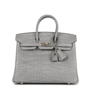 에르메스 버킨 30 르투르네 크로커다일 그레이 팔라듐 하드웨어