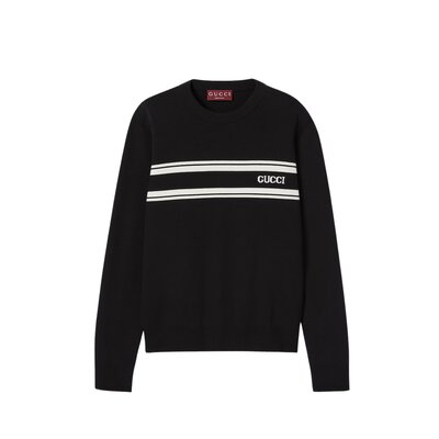 인타르시아 디테일의 실크 코튼 스웨터