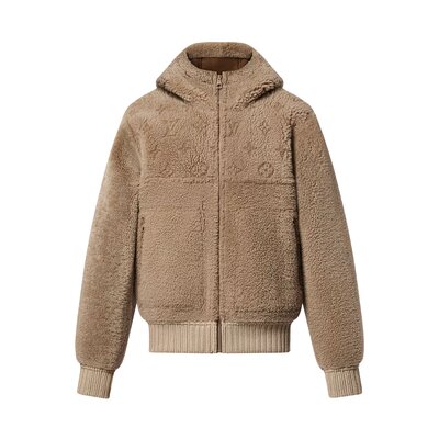 리버서블 후디드 시어링 블루종