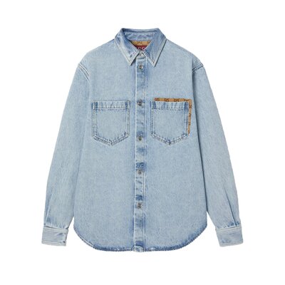 GG 인서트 워시드 데님 셔츠