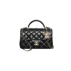 핸들 장식의 미니 클래식 백