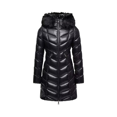 Fulmarus 합성 소재 트리밍 후드 롱 다운 재킷