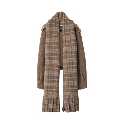 디태처블 스카프 울 재킷