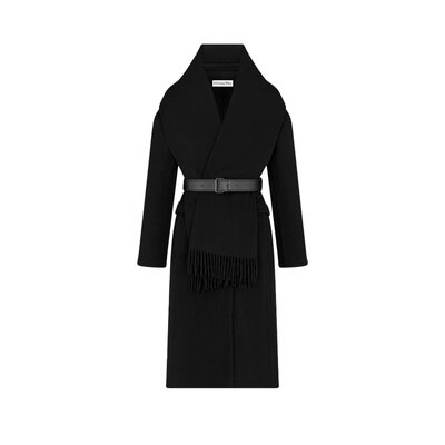 벨트 코트 & 탈착식 스카프