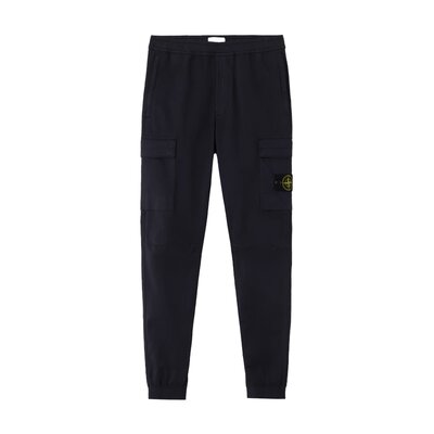 엘라스틱 웨이스트 밴드 레귤러 테이퍼드 핏 카고 팬츠