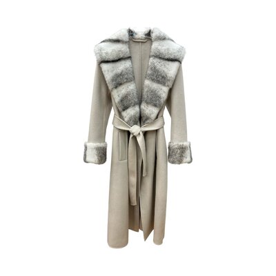 LP 브이넥 캐시미어 밍크 코트