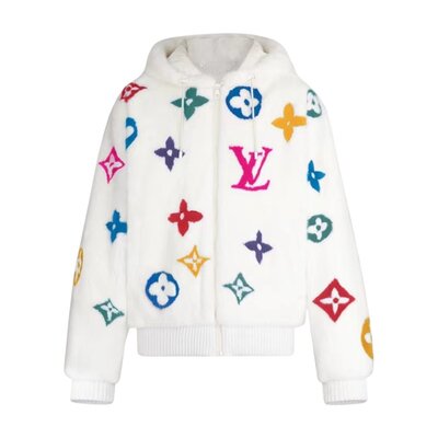 LV 퍼 후드 재킷