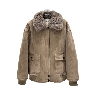 미우미우 스웨이드 프로스티드 패턴 재킷