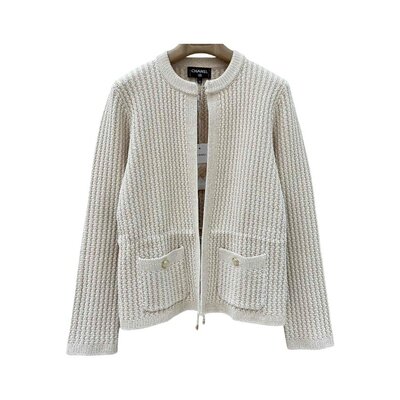 샤넬 라인스톤 버클 레이스업 가디건 재킷