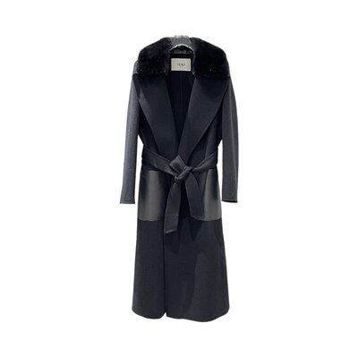 펜디 캐시미어 가죽포켓 코트