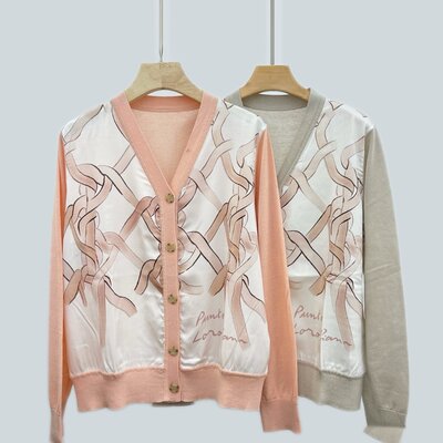 LP 실크 브이넥 캐시미어 니트 가디건